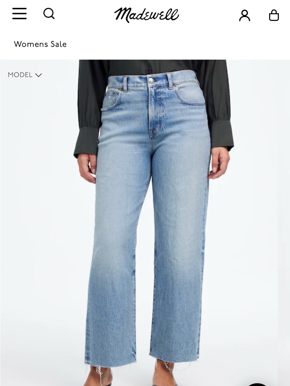 NWT madewell perfect vintage wide leg crop jeans